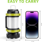 Alpswolf Camping Lantern Rechargeable, 4000mAh Camping Flashlight 6 Modes LED Lantern Portable Rechargeable Lanterns for Power Outage, Emergencies Light for Hiking, Green, 2 Packs
