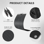 Flexible Solar Panel 800 Watt,2pcs 400 Watt Monocrystalline Solar Panel10BB High Efficiency Module PV Power for 12-24V Battery Charging Car Battery Camper RV Yacht Boat