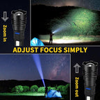 Rechargeable Flashlights High Lumens, 7Mode Flashlights Rechargeable, Super Bright Flashlight Camping, Adjustable Tactical Flash Light High Powered, LED Flashlight for Home Emergency 4Pack
