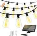 Outdoor Solar String Lights Waterproof: ST38 33ft Shatterproof Patio Lights - Solar Powered & USB Dual Charging - 3 Modes Button Control - Garden Backyard Gazebo Porch Party Decor