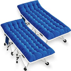2 Pack Camping Cot with Comfortable Mattress Cots for Sleeping with Pad Heavy Duty Camping Bed 2 Person Folding Cot Include Carry Bag Camping Cots for Adults Kids Indoor Outdoor