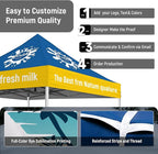 Custom Canopy Tent 10x10 with Logo, Personalized Pop Up Vendor Tent Business Tents for Trade Show Marketing Events | Nano Fabric Water Repellent Heavy Duty (Customized Canopy Confiquration)