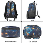 Space Backpack with Lunch Box Blue Bookbag Lightweight Practical Bookbag and Lunch Box Set for Boys 4pcs School Bags for Boys 10-12 Travel Daypack Outdoor Camping Outing