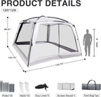 12' X 12' Screen Tent for Camping Canopy Easy Set Up Camper Screen House Room Porch Screened Gazebo 8-10 Person Screenhouse Bug Mesh Shade Tent UPF 50+ Screen Sun Shelter for Outdoor Patios
