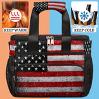 Pardick Soft Cooler Bag Vintage American Flag Insulated Lunch Box for Men & Women, Large Leakproof Lunch Bag Portable Beach Cooler for Work, Picnic, Road Trips,Fishing, Travel, Camping A-1
