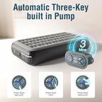 Air Mattress Twin with Built in Pump 13" Double Height Inflatable Mattress with Soft Flocked Top & Carry Bag Adjustable Blow Up Mattress Portable Air Bed for Guest Indoor Travel-Black