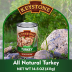 Keystone All Natural Sampler 5-Can Variety Canned Meat Pack | Heat and Serve Meat – (Beef, Chicken, Pork, Turkey (14.5 oz) & Ground Beef (14 oz) | Fully Cooked, Ready to Eat Canned Meat for Everyday Meals, Emergency, Camping, Pantry Staple 5 Years Shel...
