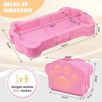 Foldable Portable Toddler Travel Bed,Toddler Floor Bed with Washable Cover for Kids,Soft and Safe (Pink)