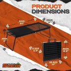 24" Heavy Duty Folding Campfire Grill, Food-Safe Cooking Surface, Compact Folding Design, Portable Grill Grate & Griddle for Campfire Cooking, Australian Designed & Owned