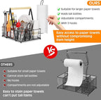 Grill Caddy with Paper Towel Holder, Picnic BBQ Condiment Utensil Organizer Caddy for Camping, Rv, Camping Accessories, Camping Essential, Camper Must Haves, Barbecue Tool Sets
