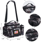 MOV COMPRA Tactical Lunch Bag for Men Insulated Lunch Box Leakproof Large Capacity Thermal Cooler Bag with MOLLE Water Bottle Pouch for Adults for Work Picnic Camping（Camouflage Grey）