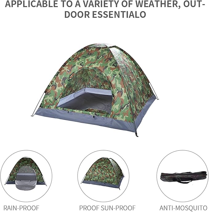 Waterproof Tents for Camping, Camping Dome Tent, 1-4 Person Waterproof Windproof Easy Setup Spacious Family Tents with Carry Bag for Hiking Backpacking Traveling Glamping Beach