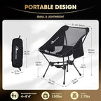 MOON LENCE Portable Camping Chair Backpacking Chair - The 4th Generation Ultralight Folding Chair - Compact, Lightweight Foldable Chairs for Hiking Mountaineering, Beach (Orange-2Pack)