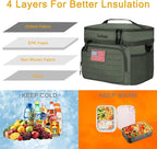 Portable Insulated Cooler Bag, Leakproof Soft-Sided Lunch Bag,8mm Insulation Keeps Cool 16+ for Camping, Beach, Picnics