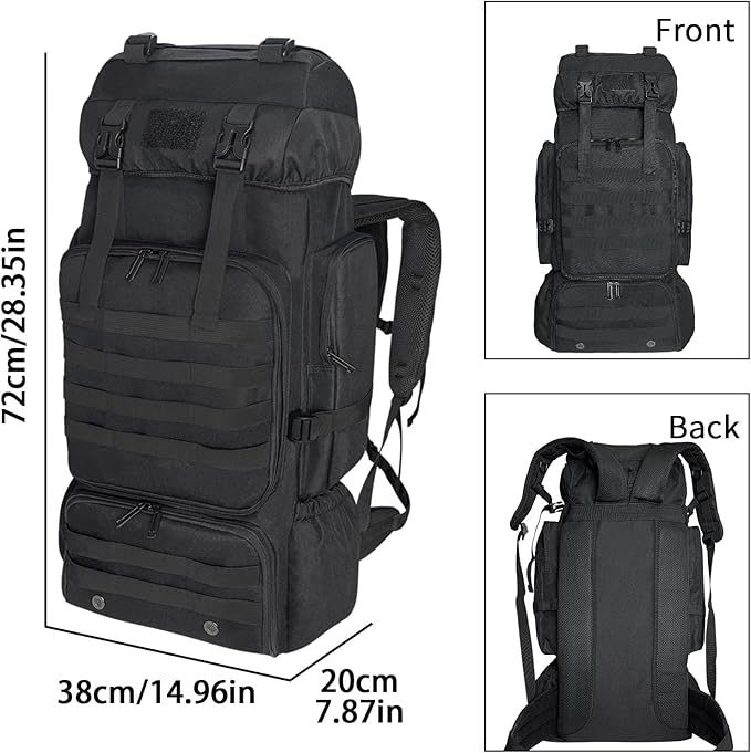 80L 100 liters Hiking Backpack Camping Rucksack, Men Outdoor Travel Climbing Knapsack Mountaineering Trekking Backpack