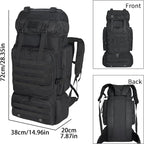 80L 100 liters Hiking Backpack Camping Rucksack, Men Outdoor Travel Climbing Knapsack Mountaineering Trekking Backpack