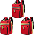 Gatycallaty First Aid Backpack - Medical Evacuation Bag - Red Emergency Lifeguard Bag for Ems Emt First Responder Trauma (Red, Pack of 3)