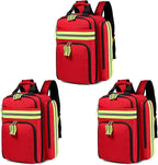 Gatycallaty First Aid Backpack - Medical Evacuation Bag - Red Emergency Lifeguard Bag for Ems Emt First Responder Trauma (Red, Pack of 3)