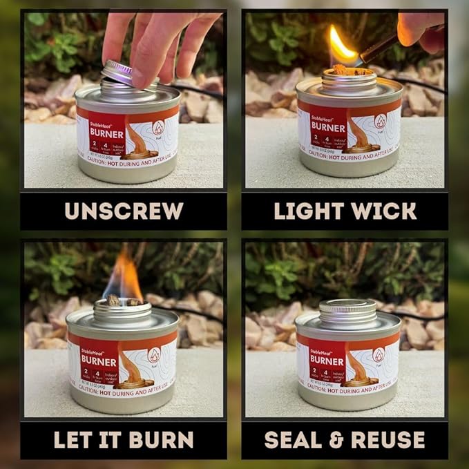 New & Improved! Emergency Cooking Fuel Premium Storage Set, 20+ Year Shelf Life | Available in 4 Cans, 12 Cans, or 24 Can Packs