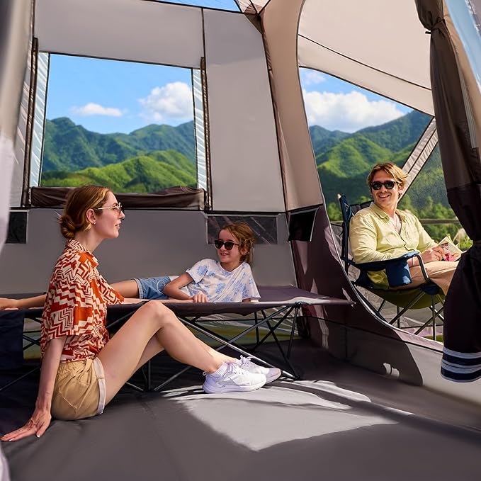 TIMBER RIDGE 5-9 Person SUV Tent with Screen Porch and Awning for Family Camping, Weather Resistant and Portable Van or Car Tent, Includes Rainfly and Storage Bag, 13' W X 10' L X 7.1' H