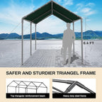 Carport 10x20 Ft Heavy Duty Canopy Steel Canopy Storage Shed,Portable Party Tent,Portable Garage All-Season Tarp for Carport Floor Fixing Green
