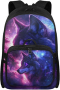 Galaxy Backpack for Men Wolf School Bag for Travel Lightweight Mens Bookbag with Lunch Box for Outdoor Hiking Camping Casual Daycare Back Pack