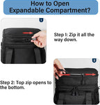 Lunch Box Cooler Bag - Tactical Insulated Lunchbox for Men - Large Soft Expandable Lunch Pail for Adults Work Outdoor Shifts Trips Black 16L