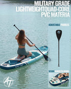10'6''x33''Inflatable Stand Up Paddle Board, 400lbs Extra Wide Stand Up Paddleboard with Kayak Seat, Anti-Slip EVA Deck Premium SUP Accessories Kit, Non-Slip Stable Deck Boat for Yoga Fishing Surf