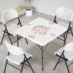 VINGLI 34" Fold in Half Square Table, Bi-Folding Commercial Table, Portable Plastic Dining Card Table for Kitchen or Outdoor Party Wedding Event, White
