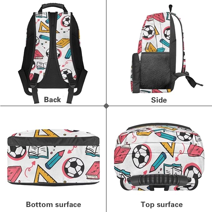 Sports Backpack with Lunch Box 1St Grade Backpack Boys Lightweight Trendy Bookbag for Boys 8-12 with Lunch Box 4 Piece School Bag for Boys 10-12 Travel Hiking Daypack Camping