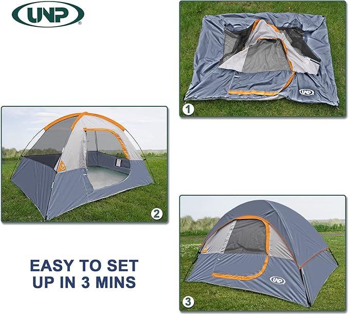 Camping Tent 2-4 Person, Waterproof Windproof Tent with Rainfly Easy Set up-Portable Dome Tents for Camping…