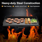 AJinTeby Fry Griddle for Camp Stove Griddle, 16 x 38 inch Flat Top Cooking Griddle for Camp Chef 3 Burner Griddle, BBQ Camping Grills Flat Top Plate, Outdoor BBQ Camping Grills Accessories