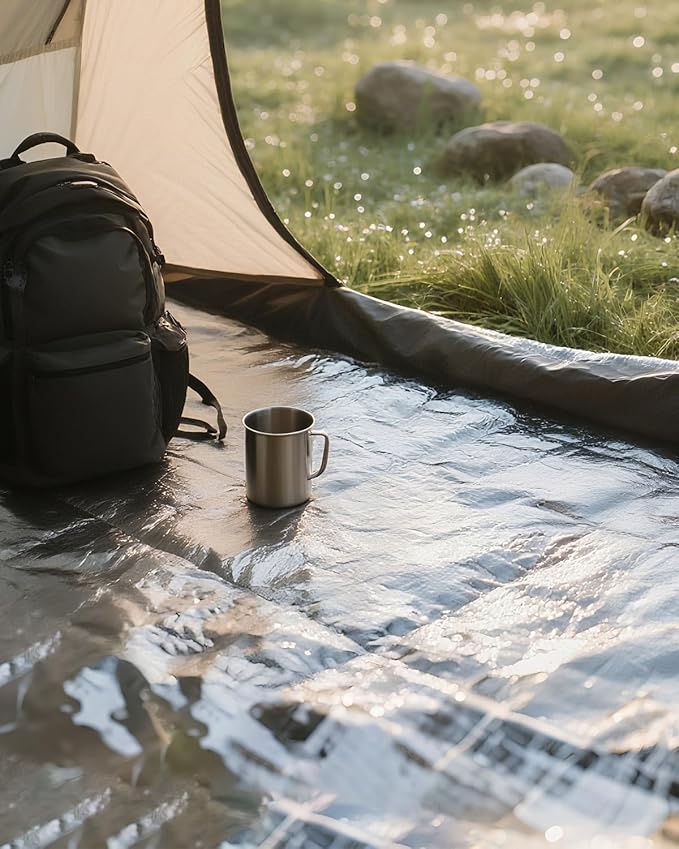 78.74"*78.74"Camping Mat Foam Foil Blanket for Camping Foam Pad Insulating Foil Mat Sleeping Tent Pad Waterproof Thermal Aluminum Camping mat for Reflecting Heat