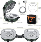 Anbte 20,000 BTU 2-Burner Propane Foldable Camping Stove, Portable Camping Stove with Adjustable Burners 20.6" Wide Spacing & Complete Kit, for Cooking, Car Camping, Beach, RV, Tailgating Essentials