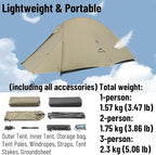 Naturehike Cloud up Pro Camping Tent, 1/2/3 Person Ultralight Tents, 3 Season Backpacking Tent, Waterproof for One Man, Self-Standing Easy Setup for Cycling, Outdoor Camp