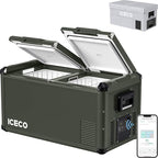 ICECO VL75ProD 79Qt/75L Portable Refrigerator, 12v Dual Zone Fridge Freezer with SECOP, APP Control & Multi-directional Lid 12V Portable Freezer, 0-50°F, Car Fridge portable AC/DC For Car| With Cover