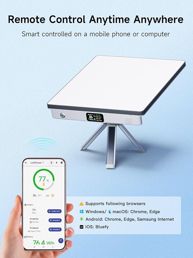 PeakDo LinkPower 1 Power Bank Compatible with Starlink Mini, 27500mAh 99Wh Portable Charger with USB-C Bidirectional Power Delivery, LCD Display, Smart App, DC Cable, Battery Pack for Outdoor&Camping
