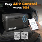 Setpower RF30 Electric Cooler 12V Car Refrigerator With APP Control,32QT(30L) Dual Zone 12 Volt Fridge Freezer, Portable Refrigerator Plug in Cooler for Car,Camping,Vehicles,RV,SUV,Truck,Travel
