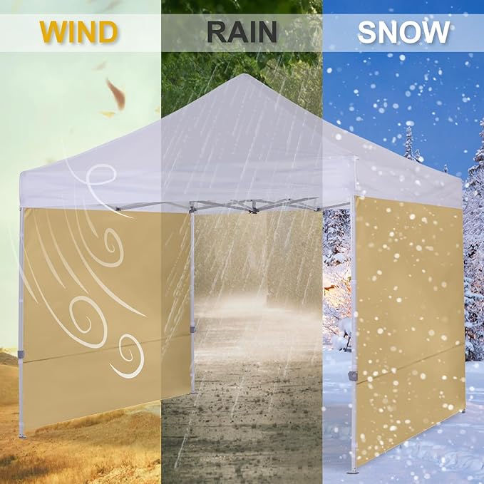 COOSHADE Instant Canopy SunWall 12x12 Canopy SideWall, 1 Pack, Beige
