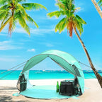 Wolfwise Pop up Beach Tent Sun Shelter with UPF50+ UV Protection, Instant Easy Setup Popup Beach Shade Canopy for 3 Person, Portable & Foldable with Carring Bag, 87 ×57×47 in, Mint Green