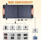 100W Foldable Solar Panel - Charger for Power Stations | Monocrystalline 23.5% High Efficiency QC3.0 USB-A/USB-C Output | IP65 Waterproof | Portable for Camping, RV, Emergency Blackout