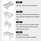 Blackdog Folding IGT Camping Table with Adjustable Leg, Portable Outdoor Table for Cooking with Carry Bag, Outdoor Camp Kitchen System for Car Camping Picnic RV Trip Patio Backyard BBQ