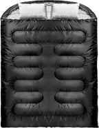 2 Person Sleeping Bag for Adults,Double Sleeping Bags King Size, Backpacking Sleeping Bag with Plush Lining/Extra Large/4 Seasons/Portable/Waterproof/Hiking/Camping/Backpacking