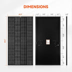 RICH SOLAR 250 Watt 12 Volt 16BB Monocrystalline Solar Panel N-Type Cells High Efficiency Solar Module for RV Trailer Camper Marine Off Grid All Black