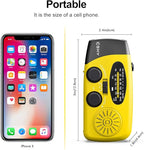 Esky Emergency Hand Crank Radio with 3 LED Flashlight, AM/FM/NOAA Portable Weather Radio with 2000mAh Rechargable Battery, Solar Powered USB Charged Radio for Indoor Outdoor Camping, SOS Alarm