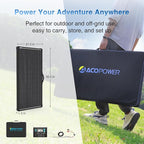 ACOPOWER 200W Mono Lightweight Portable Solar Panel Kit, 200 Watt Solar Suitcase, Waterproof 20A 12V LCD Charge Controller for Camping , RV, Black