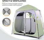 VINGLI 2 Room Shower Tent, 7.5 FT Instant Pop Up Shelter with Carrying Bag, Privacy Changing Room Tent,Perfect for Portable Toilet, Camping, Dressing, Outdoor Indoor, Easy Set Up