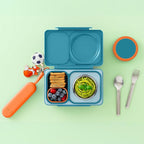 Omie OmieBox Travel Utensil Set | Fork and Spoon with Case for Easy Travel | Stainless Steel Fork and Spoon (Orange)