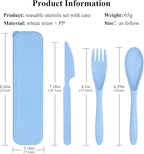 4 Sets Portable Utensils Set with Case, Travel Utensils Fork and Spoon Set for Lunch Box Accessories, Reusable Lunch Utensils Set for Work, Travel Accessories Camping Utensil Set and Home Use