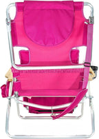 Ostrich Deluxe Padded 3-N-1 Outdoor Lounge Reclining Beach Lake Chair, Pink (4 Pack)